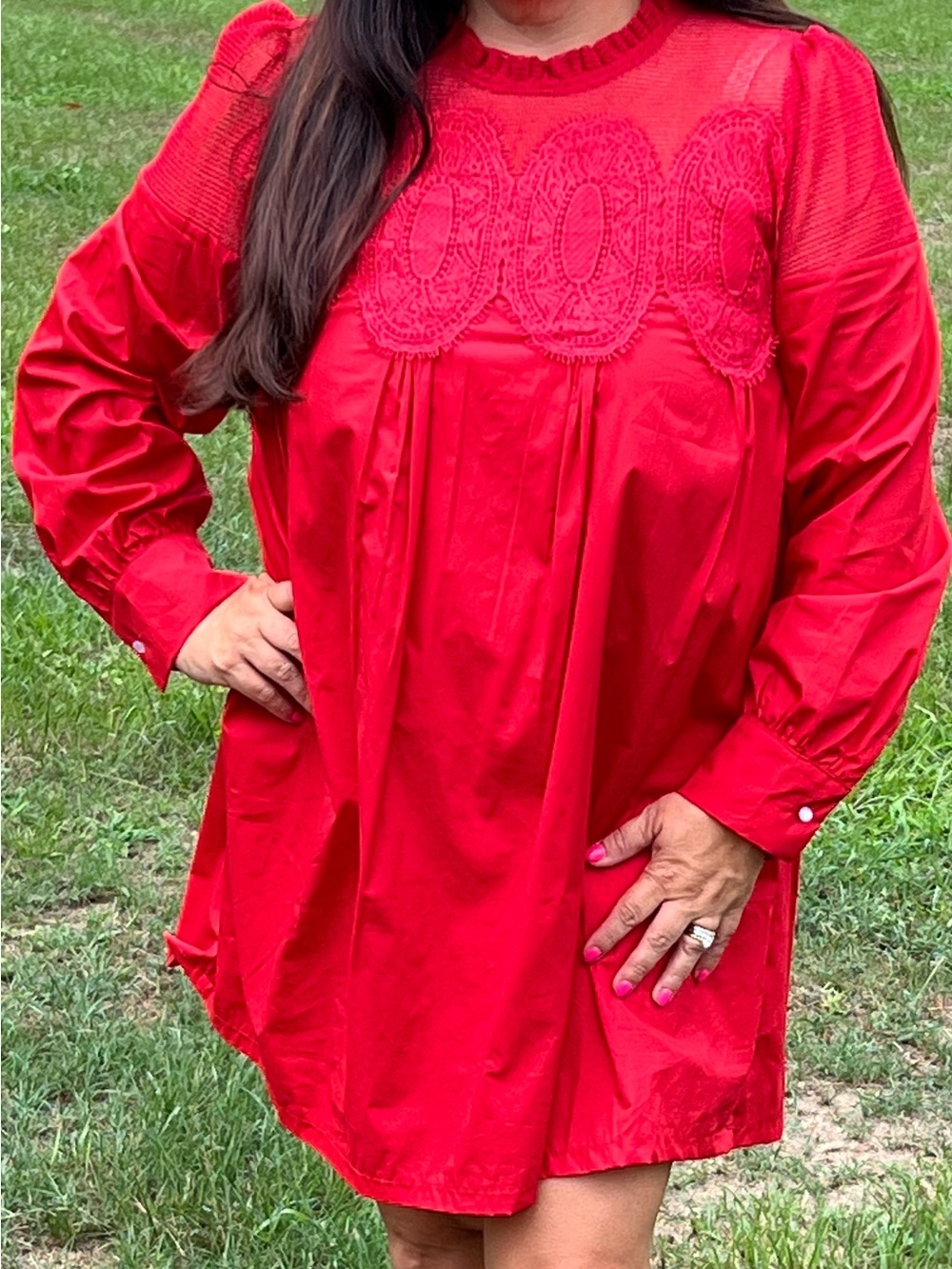 Elegant Red Lace Dress